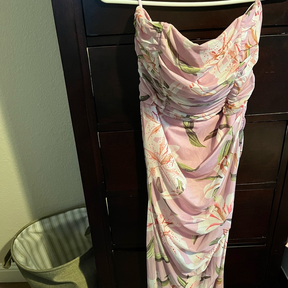 Fashion nova strapless flora dress